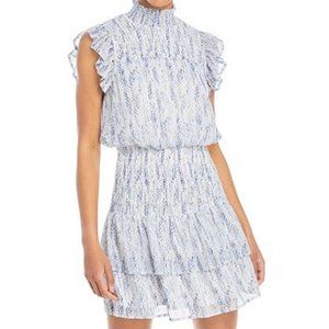 AQUA Bloomingdales Ruffled Smocked Mini Dress XS